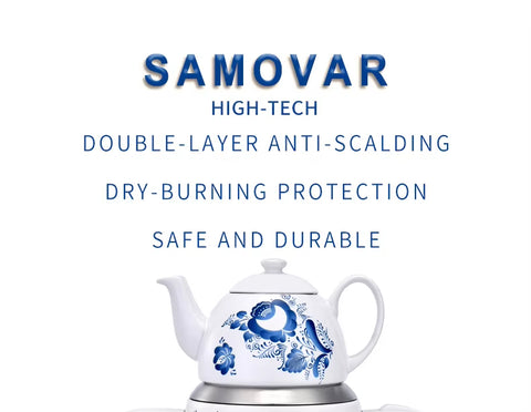 RAF Electric Samovar Kettle with 3.5L Main Kettle, 0.6L Teapot - 1800W