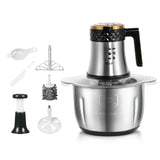 RAF Food Processor with 3L Glass & Stainless Steel Bowls, 360° Sharp Blades & Easy Cleaning - 300W