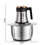 RAF Food Processor with 3L Glass & Stainless Steel Bowls, 360° Sharp Blades & Easy Cleaning - 300W