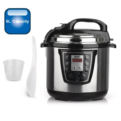 RAF 6L Electric Multifunctional Pressure Cooker with Digital Control - 1000W Power