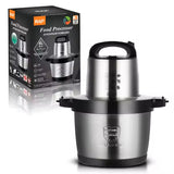 RAF Stainless Steel Food Processor & Chopper 6L with Quad Blade System for Blending & Grinding - 1600W