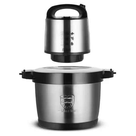 RAF Stainless Steel Food Processor & Chopper 6L with Quad Blade System for Blending & Grinding - 1600W