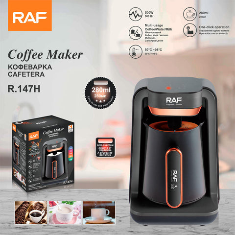 RAF, Turkish Coffee Pot 280ml 500W with One-Click Operation, Compact Design & Anti-Overflow Protection