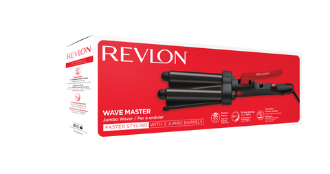 Revlon, Wave Master Jumbo Waver – 3-Pong Ceramic Barrel, Tourmaline Coating, Adjustable Heat – Beachy Waves Made Easy