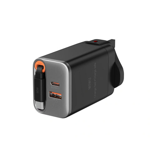 WiWU Helix Pro Wi-G027 67W GaN Fast Charger with Built-in USB-C Cable