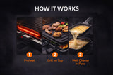 SOKANY Raclette Table Grill with 8 Non-Stick Individual Pans for Grilling Meat, Vegetables & Cheese Melting - 1600W