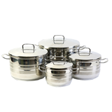 Saflon Stainless Steel Premium 8-Piece Cookware Set