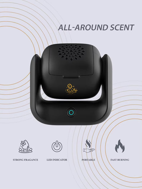 Rechargeable Electric Bukhoor Burner with Rotating Head & Auto Shut-Off
