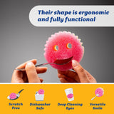 Scrub Mommy Dual Sided Sponge with Soft Absorbent and Scratch Free Scrubbing Sides 3 Count