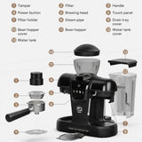 iCafilas ME2603 Semi-Automatic Espresso Coffee Maker with Integrated Burr Grinder