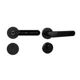 Smart Lock Intelligent Door Handle with TTLock App – Fingerprint, PIN & Card Lock for Wooden Doors (Black)