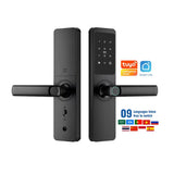 Smart Fingerprint Door Lock with Touch Keypad, RFID Card, Tuya App Control & Temporary Password Unlock for Indoor Wooden Doors