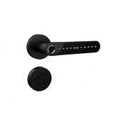 Smart Lock Intelligent Door Handle with TTLock App – Fingerprint, PIN & Card Lock for Wooden Doors (Black)