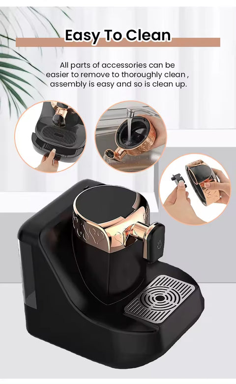 Sokany Semi-Automatic Turkish Coffee Maker with Slow Brewing, Self-Cleaning & 1L Capacity - 700W