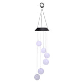 KKF Solar-Powered Color-Changing LED Crystal Ball Hanging Light for Outdoor & Indoor Decoration
