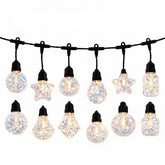Solar & USB Rechargeable Decorative String Lights with 10 Glass Style Bulbs, 8 Lighting Modes & Auto On/Off - 5M Waterproof Outdoor LED Light Set