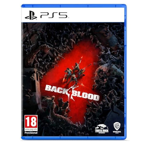 PlayStation 5 game case for 'Back 4 Blood' with action场面 design on a white background
