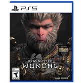 Game case for 'Black Myth Wukong' on PS5 with character's face and game title.
