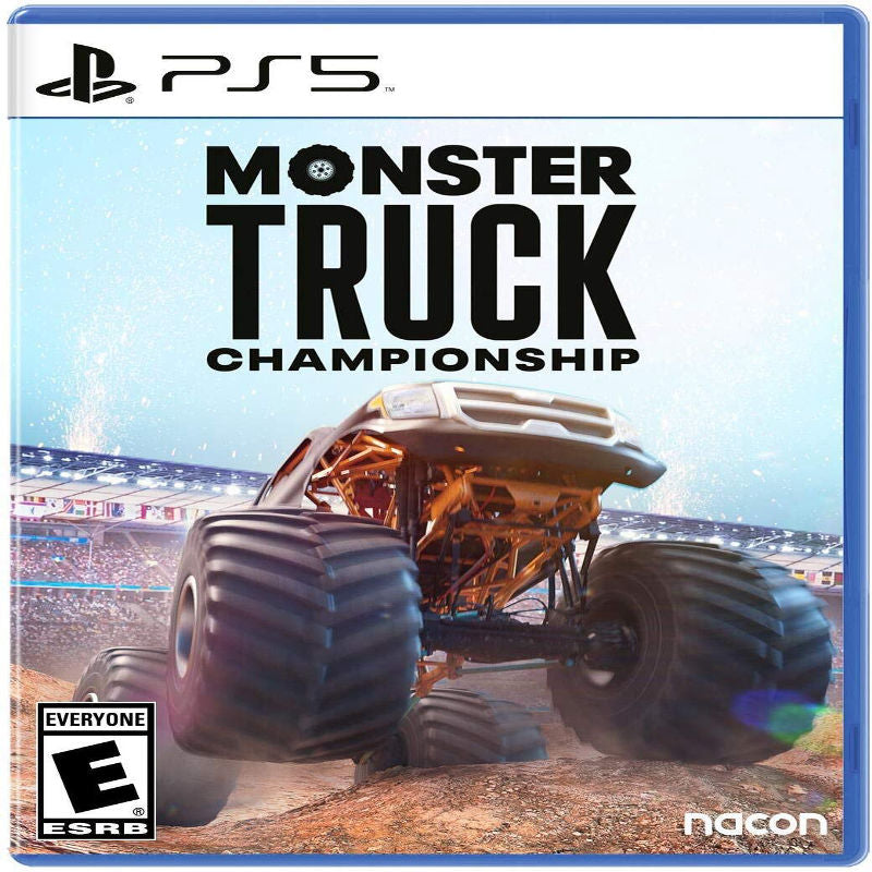Game cover for 'Monster Truck Championship' on PS5 with a monster truck and stadium in the background. Game cover for 'Monster Truck Championship' on PS5 with a monster truck and stadium in the background.