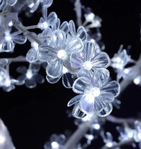Sparkling LED Crystal Cherry Blossom Tree Light with Multicolor Lighting Modes & Water-Resistant Design - 1.5M
