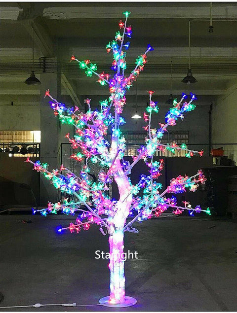 Sparkling LED Crystal Cherry Blossom Tree Light with Multicolor Lighting Modes & Water-Resistant Design - 1.5M