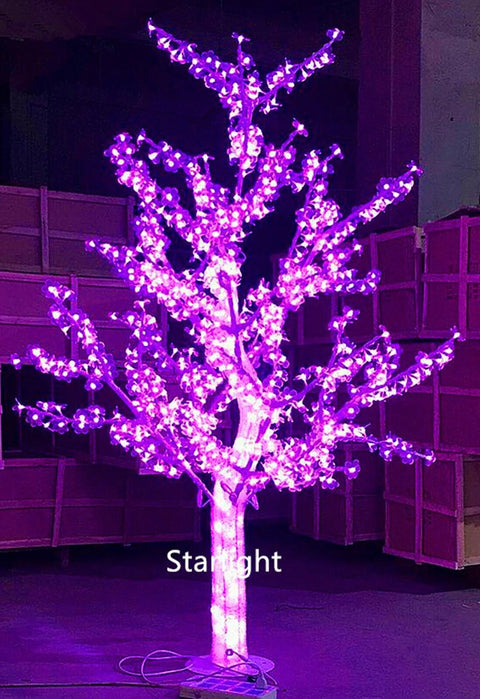 Sparkling LED Crystal Cherry Blossom Tree Light with Multicolor Lighting Modes & Water-Resistant Design - 1.5M