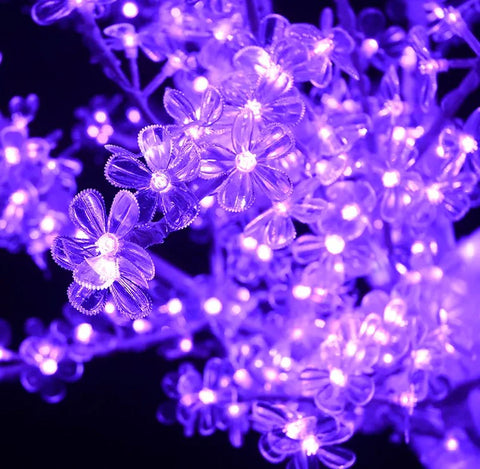 Sparkling LED Crystal Cherry Blossom Tree Light with Multicolor Lighting Modes & Water-Resistant Design - 1.5M