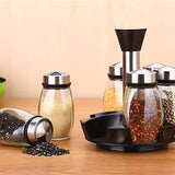 6 pcs Rotating Condiment Spice Jars Set for Kitchen