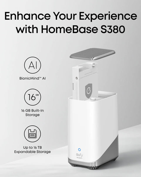 Eufy Cam E40, 2-Cam Kit with HomeBase S380 & Solar Panel – 2K QHD, BionicMind AI, 16GB Built-In Storage