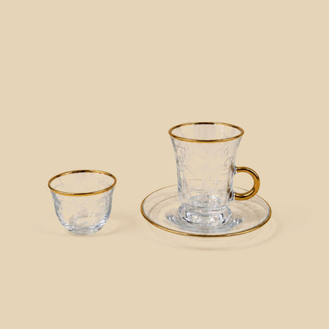 TEA SET W/HANDLE- GAWA SET 18 PCS BELLIS GOLD M04746