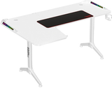 Twisted Minds TM-Y-LW-RGB, WARRIOR L Shaped Gaming Desk RGB Left - White