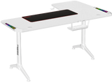 Twisted Minds TM-Y-LW-RGB, WARRIOR L Shaped Gaming Desk RGB Left - White
