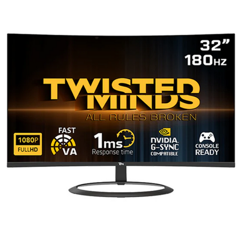 Twisted Minds 32", HDR (R1500),FHD ,180Hz, VA, 1ms, HDMI 2.0 Gaming Monitor