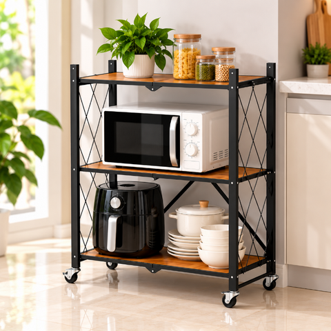 Wood-Finish Storage Shelf – Stylish Organizer