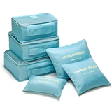 Travel Laundry Pouch Blue 6pcs Set