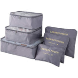 Travel Laundry Pouch Grey 6pcs Set