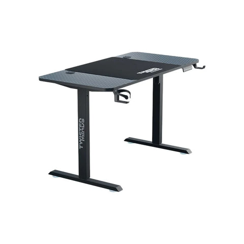 Twisted Minds Paradox Adjustable Gaming Desk (120x60) cm with Cup Shelf, Headphone Hook & Mousepad