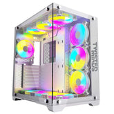 Twisted Minds Bullet-07 Mid Tower Gaming Case - White (7 ARGB Fans Included)