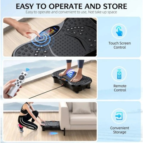 Black Bull Crazy Fit and Vibration Massage Plate, Carbon Fibre Vibration Plate, Vibration Plate for 150-Speed Adjustable with 120 kg Capacity