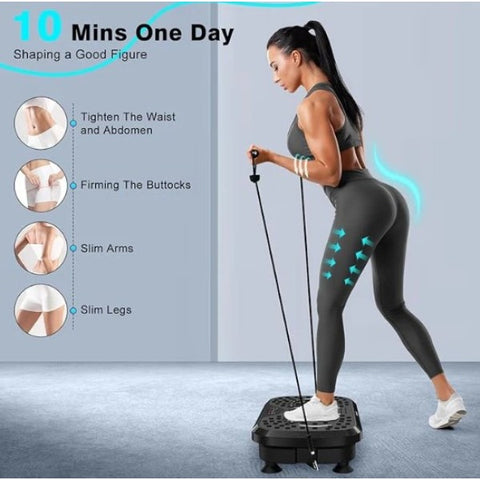 Black Bull Crazy Fit and Vibration Massage Plate, Carbon Fibre Vibration Plate, Vibration Plate for 150-Speed Adjustable with 120 kg Capacity