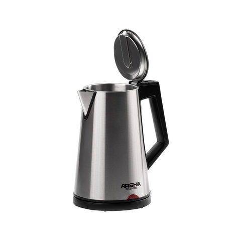 Arshia EK133-2392, Stainless Steel Electric Kettle, 1.7L Fast Boil, Safety Protection, 1800W ā Silver