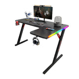 Gamax P201-RB RGB Carbon Fiber Gaming Table 140x100x74cm with Mousepad (L-Shape Right) - Black