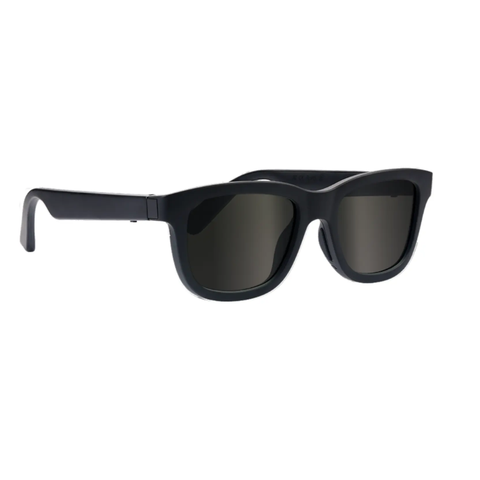 Chamelo Dusk Classic Button/App Alpha Smart Sunglasses with Adjustable Tint & Audio - Smoke Mirror / Matte Black Frame