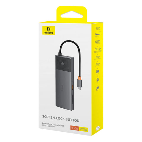 Baseus Metal Gleam II 10-in-1 USB HUB Dual Display - Black