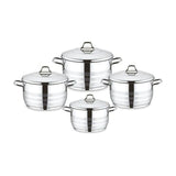 Vivaldi Cookware Set Stainless Steel Lima Set of 8 PCS (18-22-26-30cm Pots)