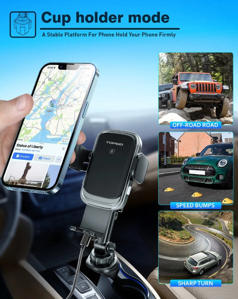 TOPGO Car Charger Wireless Charger - Black