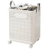 • Khamsan 55L Large Rolling Laundry Basket, Foldable with Handle