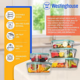 Westinghouse, 5-Piece Glass Food Storage Container Set - 320 to 1050ml