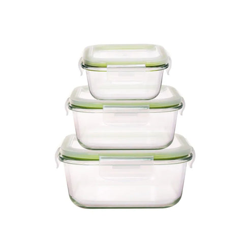 Westinghouse, 6-Piece Glass Food Storage Container Set - Airtight Lids - 320ml to 1520ml
