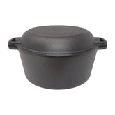 Westinghouse 5-Quart Pre-Seasoned Cast Iron Dutch Oven with 10.25-Inch Skillet Lid – Black